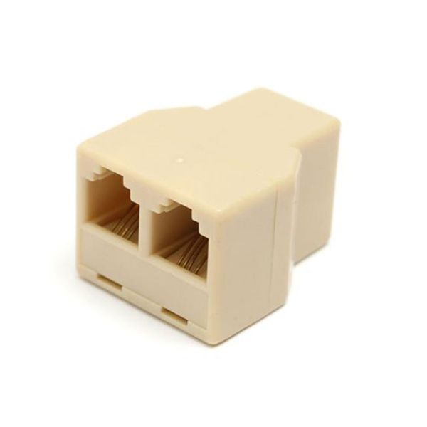 1 to 2 Female RJ11 Telephone Phone Jack Line Y Splitter Adapter Connector