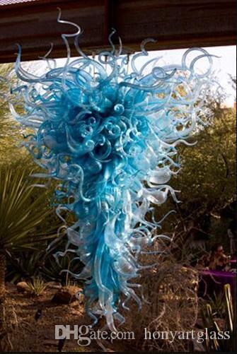 Free Shipping AC Led Bulbs 110v-240v New Handicraft Romantic Pretty Cobalt Blue Pendant Light Large Chandeliers