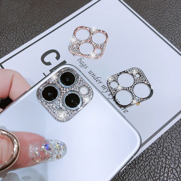 Bling Diamond Camera Lens Protector For iPhone 12 Pro Max Glitter Rhinestone Camera Protective Ring For iPhone 11 Pro Max Cover