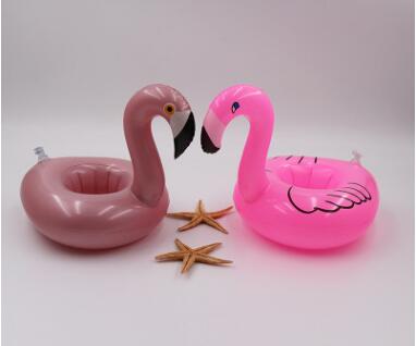 Rose Gold Flamingo coaster PVC inflatable floating Pools SpasHG drink cup holder water toys Air cushion trays