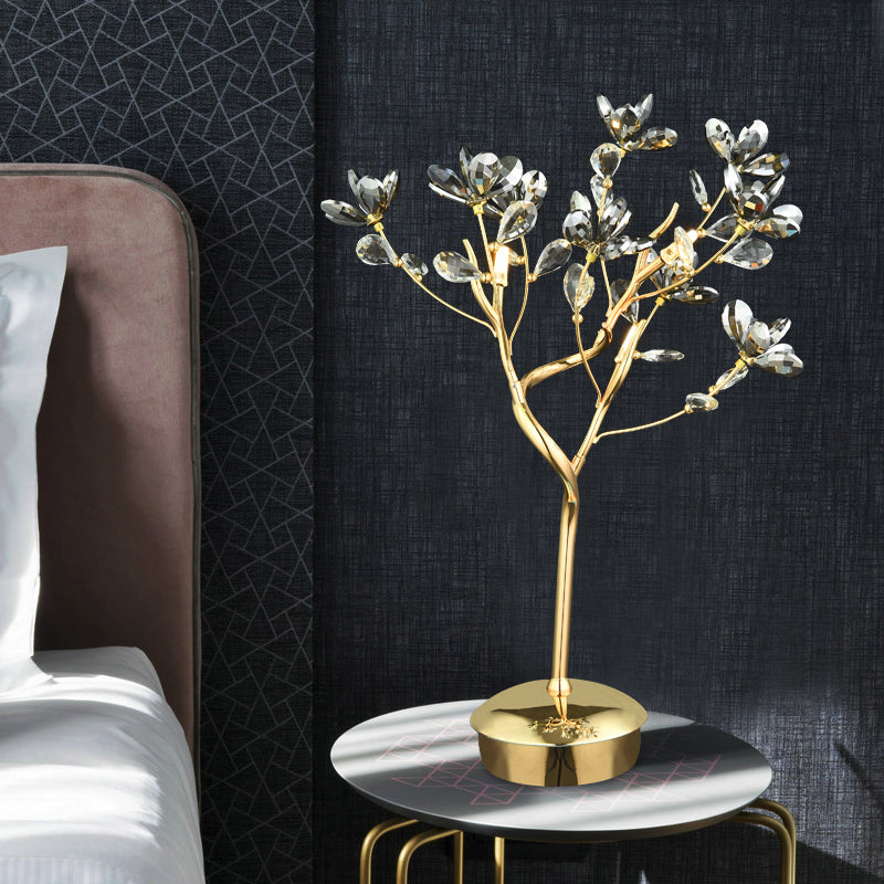 Postmodern Crystal Table Lamps Villa Classical Bedroom Living Room Vertical Lamp Nordic led Desk light Luxury Net Red led Lighting Fixture