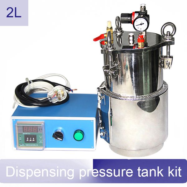 2L glue pressure tank kit stainless steel with electrical heating bag constant temperature controller for glue dispensing