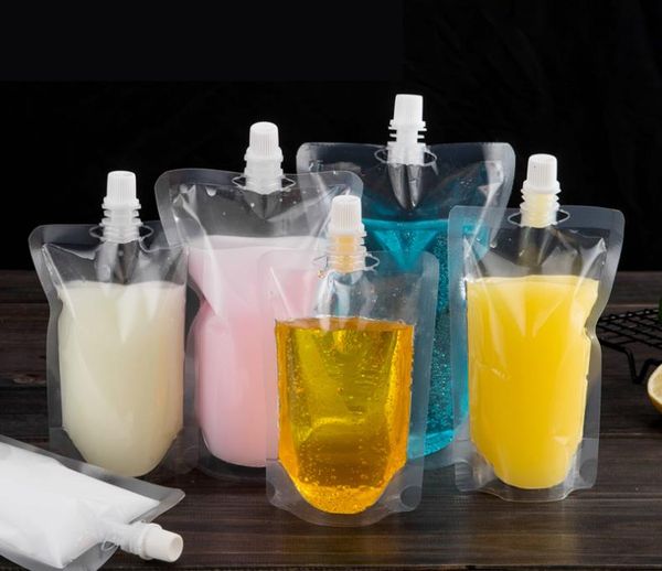 100ml 200ml 250ml 300ml 500ml Stand-up Plastic Drink Packaging Bag Spout Pouch for Beverage Liquid Juice Milk Coffee SN658