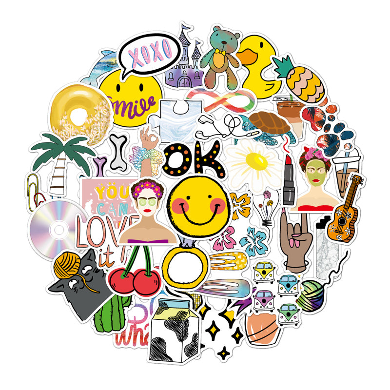 47pcs-Lot Lovely Like A Breath of Fresh Air Stickers for Home Decor on Phone Book Macbook Laptop Sticker Decal Fridge Skateboard Toy