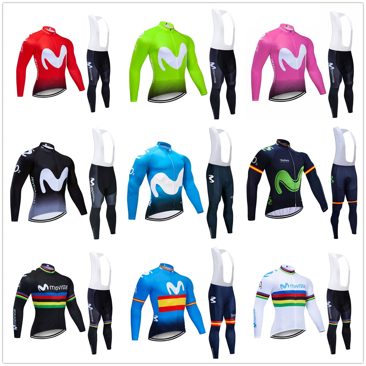 Winter Cycling jersey set 2020 Pro Team UCI Thermal Fleece Cycling clothing MTB bike jersey bib pants kit Ropa Ciclismo Invierno