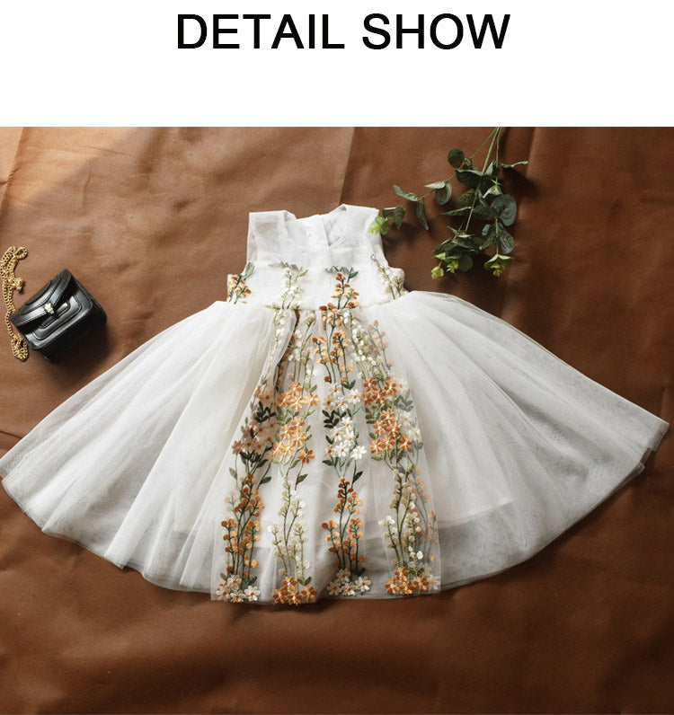 Children Designer Lace Dress Girls Brand Princess Dresses Girls Fashion Embroidered Dress Kids Luxury Summer Skirts 2020 New