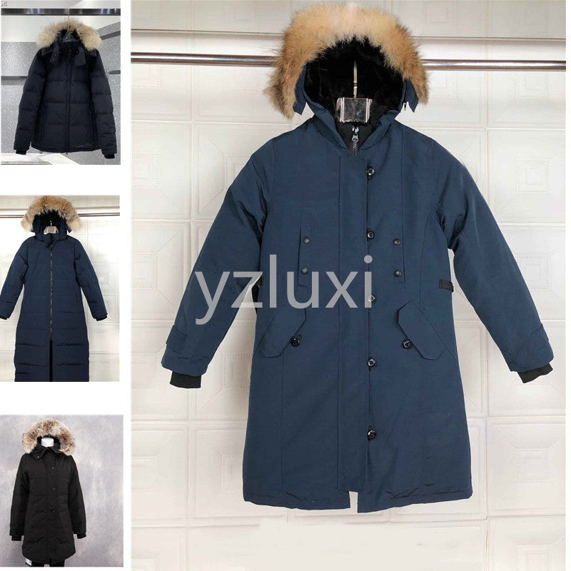 Women&#039;s Goose canadian coat jacket douduone femme coats & winter Parkas Real wolf Fur Collar White Duck Outerwear &Coats women of fashion jacke
