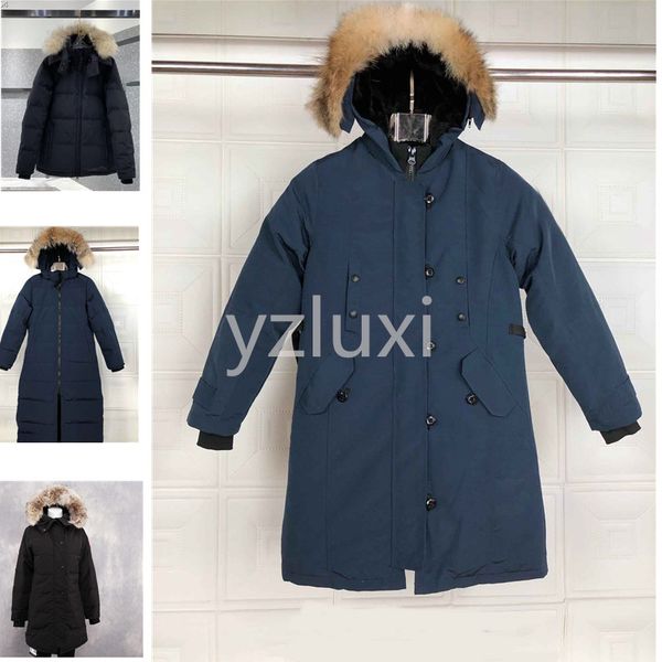 Women&#039;s Goose canadian coat jacket douduone femme coats & winter Parkas Real wolf Fur Collar White Duck Outerwear &Coats women of fashi