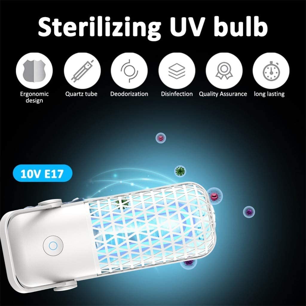 Germicidal Light UVC Bulb Sterilizer UV Light, Disinfection Lamp UV Portable USB Germicidal Light Sterilization Rate 99.9% Household Lamps