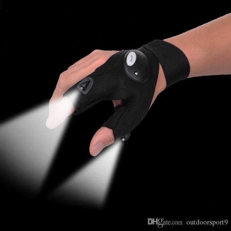 Luminous Sports Gloves Car Repair, Lighting Gloves Fishing Outdoor Riding Car Repair LED Flashlight Travel Watersports Backpacking