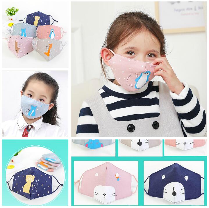 Kids Cartoon Disposable Protective Face Masks Layers Thicken Face Mask with Breather Valve PM2.5 Anti Dust Mask For Children Mixed