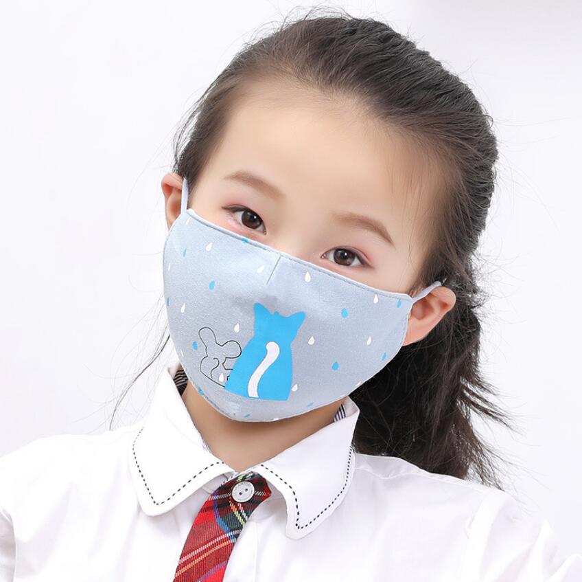 Cartoon 3D Face Mask for Kids Mouth Cover PM2.5 Anti-dust Mouth Mask Respirator Dustproof Anti-bacterial Washable Reusable Print Face Masks