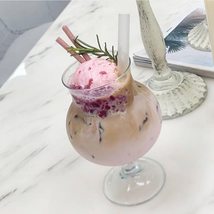 Restaurant glass cup soda bubble water Drinkware juice cups smoothie high appearance level girl heart Drinkwares