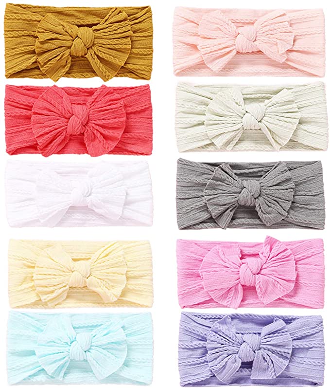 Baby Girl Headbands with Bow Newborn Infant Toddler Hairbands Nylon Headband elastic Child Hair Accessories wholesale