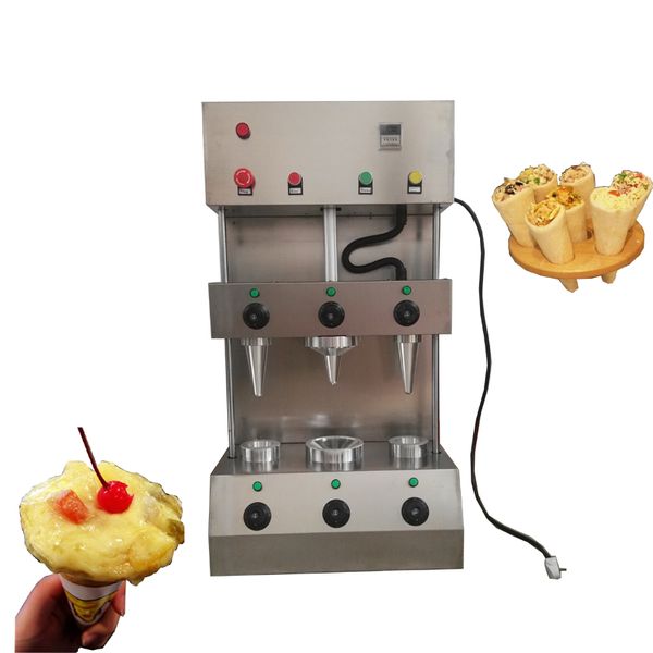 3 pcs model food process snack pizza cone machine handheld pizza making machine with support and heating tubes