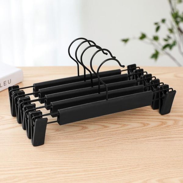 50pcs Plastic Black Hanger For Lingerie Underwear Anti-skidding Clothing Pants Skirt Clip Hangers Rack Supplies LX2317