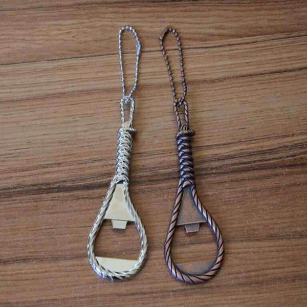 100pcs-lot Fast Shipping Rope Shaped Bottle Opener Keychain Beer Opener Novelty Gifts Beer Openers Kitchen Bar Tools
