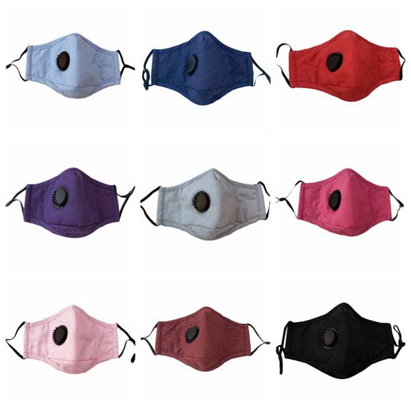 Face Mask Anti-Dust Earloop With Breathing Valve Adjustable Reusable Mouth Masks Soft Breathable Anti Dust Protective Designer Masks RRA3234