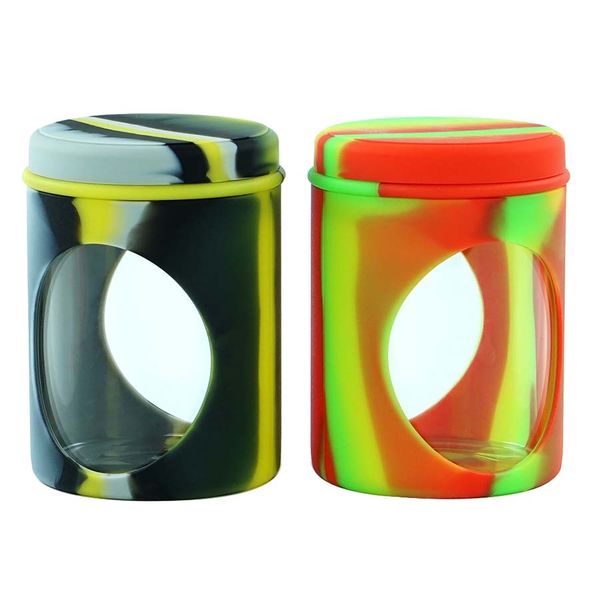 Glass container Silicone Containers wax dab jars bakeware oil jar use for storage heat resistant