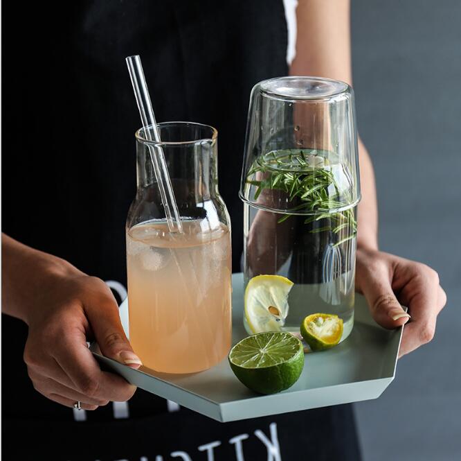 Japanese high temperature resistant glass Other Drinkware cool water pot fruit tea pots breakfast yoghurt milk juice cup household set