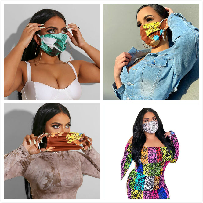 Fashion printing Face Masks Designer Brand Luxury Ultraviolet-proof Dustproof Respirator Riding Cycling Sports Mouth Cover Mask for Women