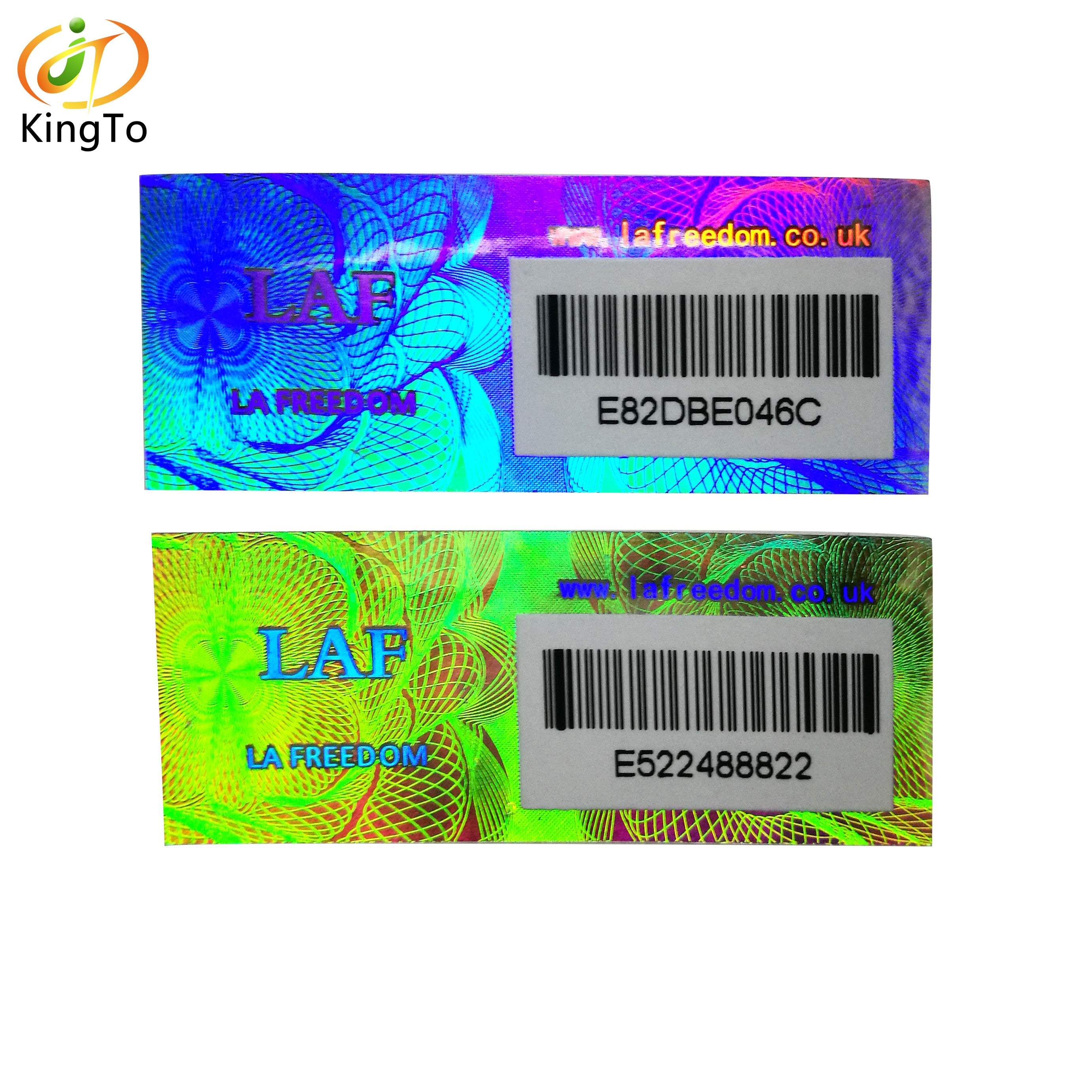 High quality Glitter 3D hologram sticker label with barcoede and serial numbers