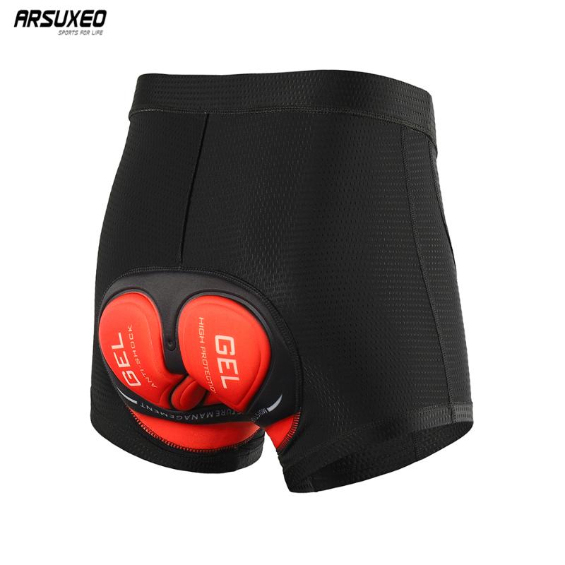Cycling Shorts ARSUXEO Men&#039;s Underwear Compression 5D Gel Pad Bike Mountain Underpants Shockproof U02M