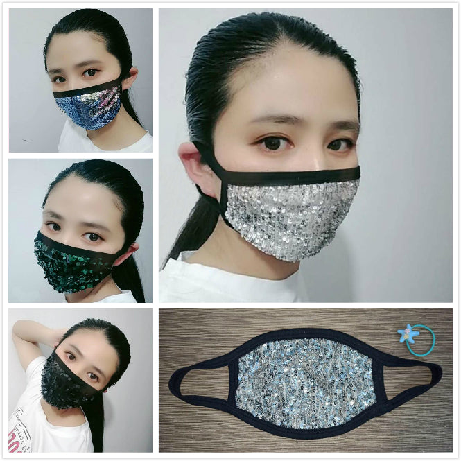 Sequins Print Mask Breathable Foldable Mouth Masks Anti Dust Washable Reusable Sunscreen Masks Face mask Designer Mask