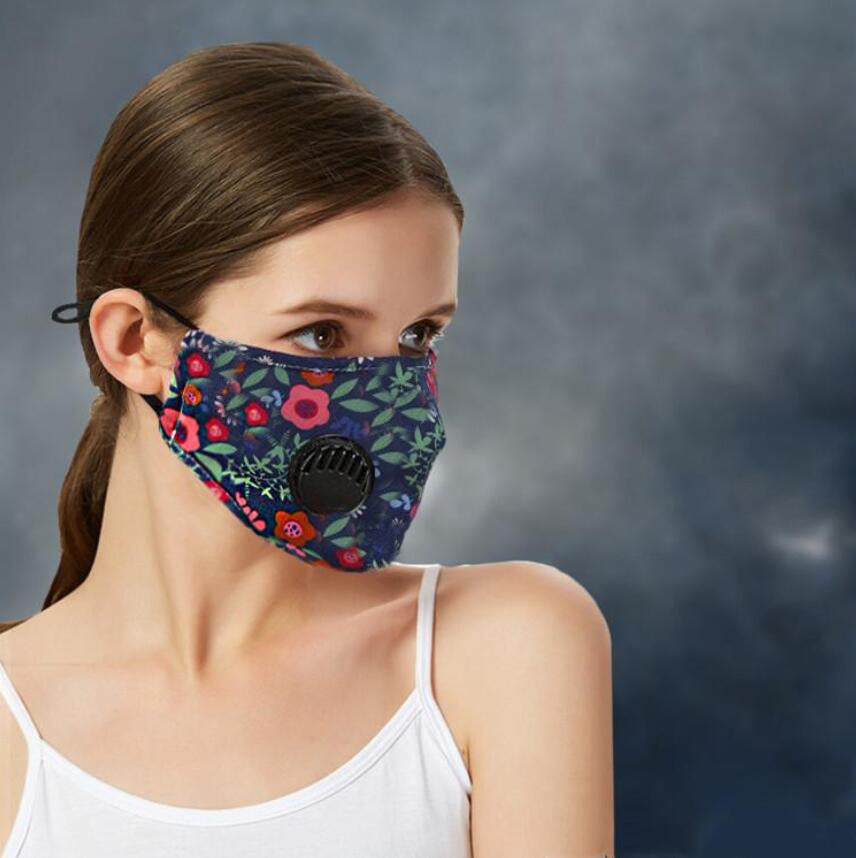 Cotton Printing Face Mask Designer Luxury Face Masks Anti PM2.5 Dust Factory Direct Anti Smog Dust Fog Masks With Breathing Valve masks