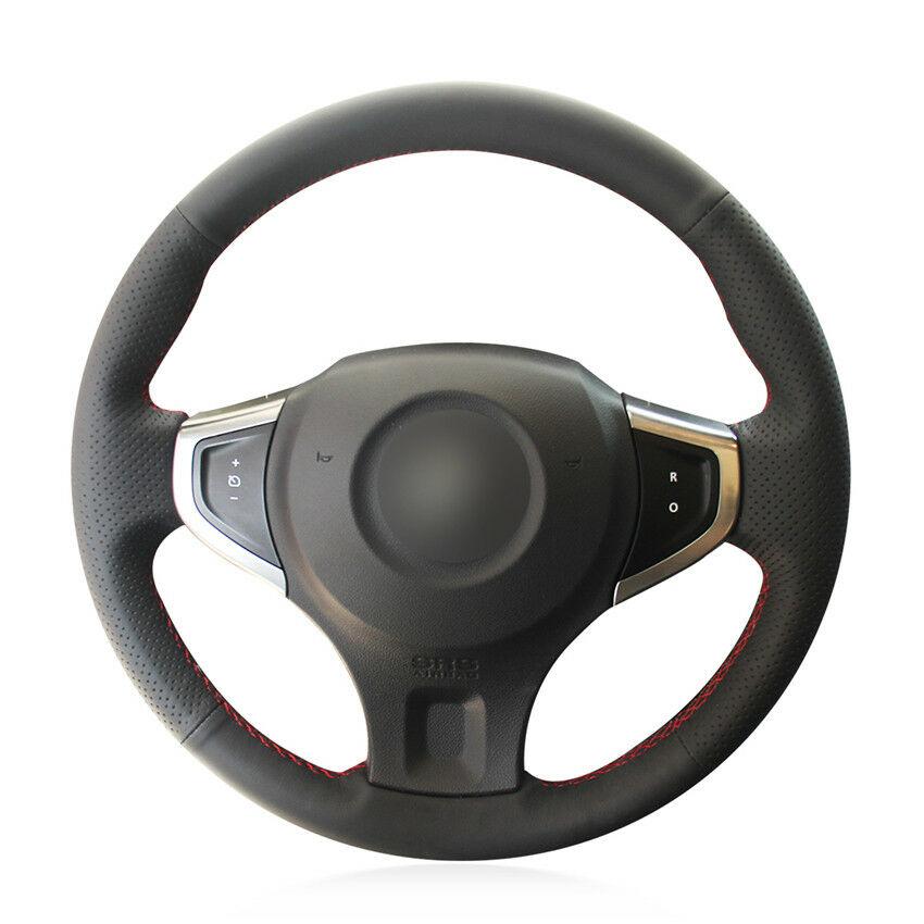 For Renault Koleos Car hand-sewn steering wheel cover black artificial leather