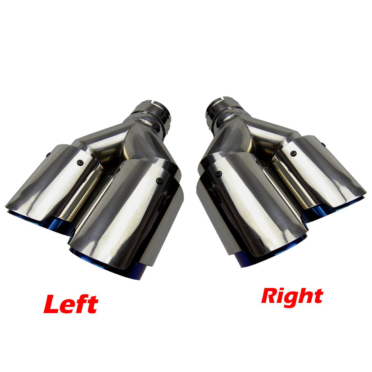 GTPARTS Car Universal Akrapovic Dual Burnt Blue Stainless Steel Exhaust Tip Double End Pipe for BMW BENZ VW Golf TOYOTA Left and Right