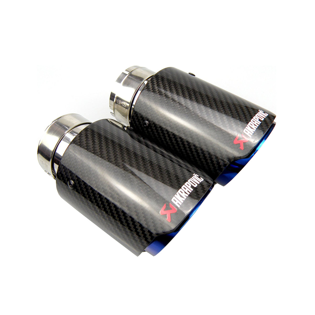 1pcs Universal Akrapovic Carbon Fiber Blue Coated Car Exhaust Pipe Tailtip Carbon Fiber Muffler tip