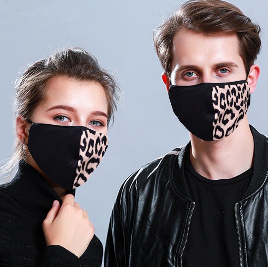 Washable Printed Cloth Mouth Mask PM2.5 Dustproof And Smong Face Mask Protective Mask For Leopard print