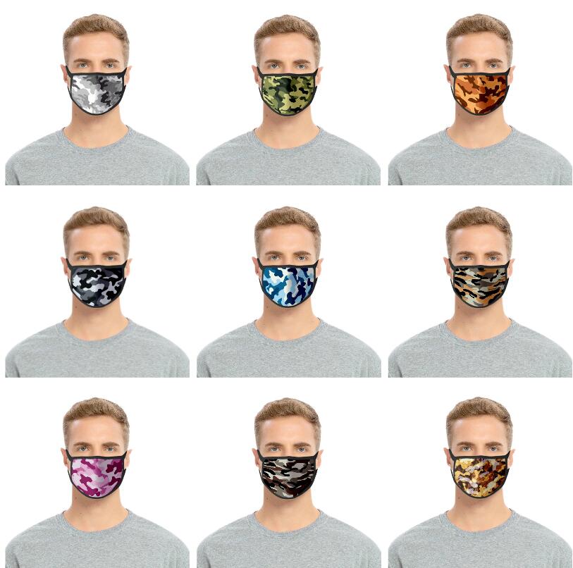 3D Camouflage Protective Face Masks Adults Dustproof Anti-fouling Proof Dust-smog Masks Washable Breathable Sport Outdoor Face Masks