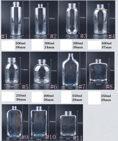 Plastic Beverage Bottle 250-550ml Juice Bottles Transparent Round Flat square Water Bottles Leak-proof Drink Cup With Lid By Sea GGA3486