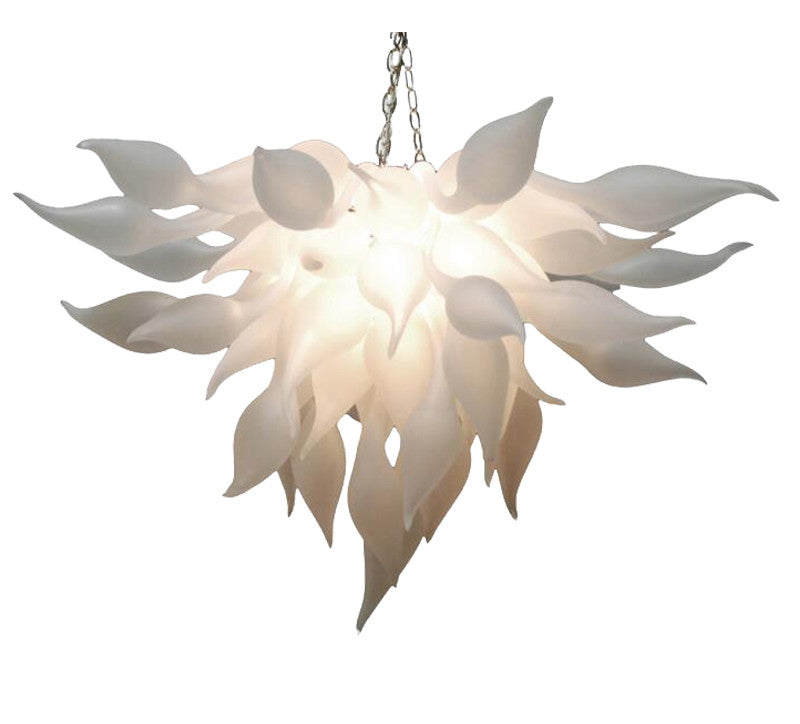 Italian Pendant Lamps White Murano Chandeliers Light China Supplier Hand Blown Glass Chandelier for Art Decor LED Bulbs