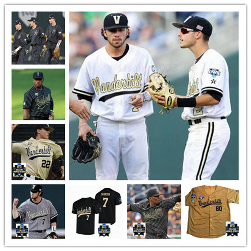 2021 Vanderbilt Commodores Basebal Jersey 2 Harrison Ray 6 Tate Kolwyck 22 Julian Infante 44 Mason Hickman 66 Drake Fellows