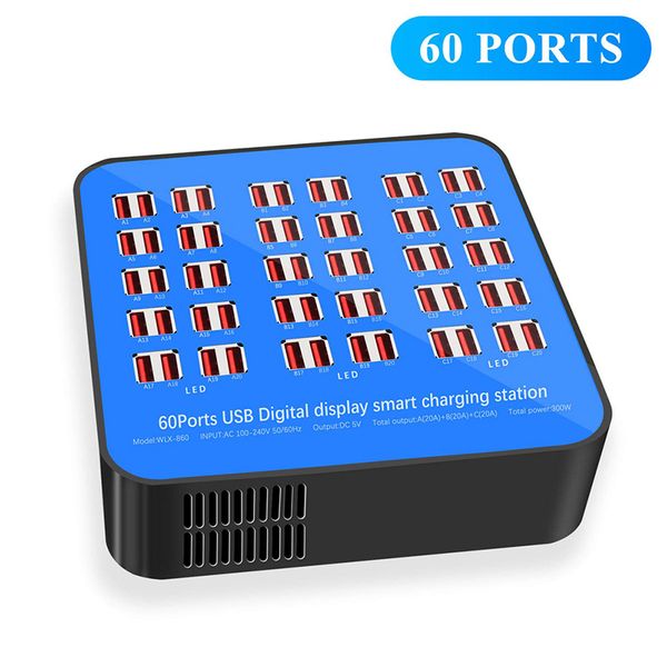 Smart 60 Ports USB Hub Charging Station Power Outlet Multi Port Speed Wall Charger Dock Charger Adapter for Hotel School Shopping malls
