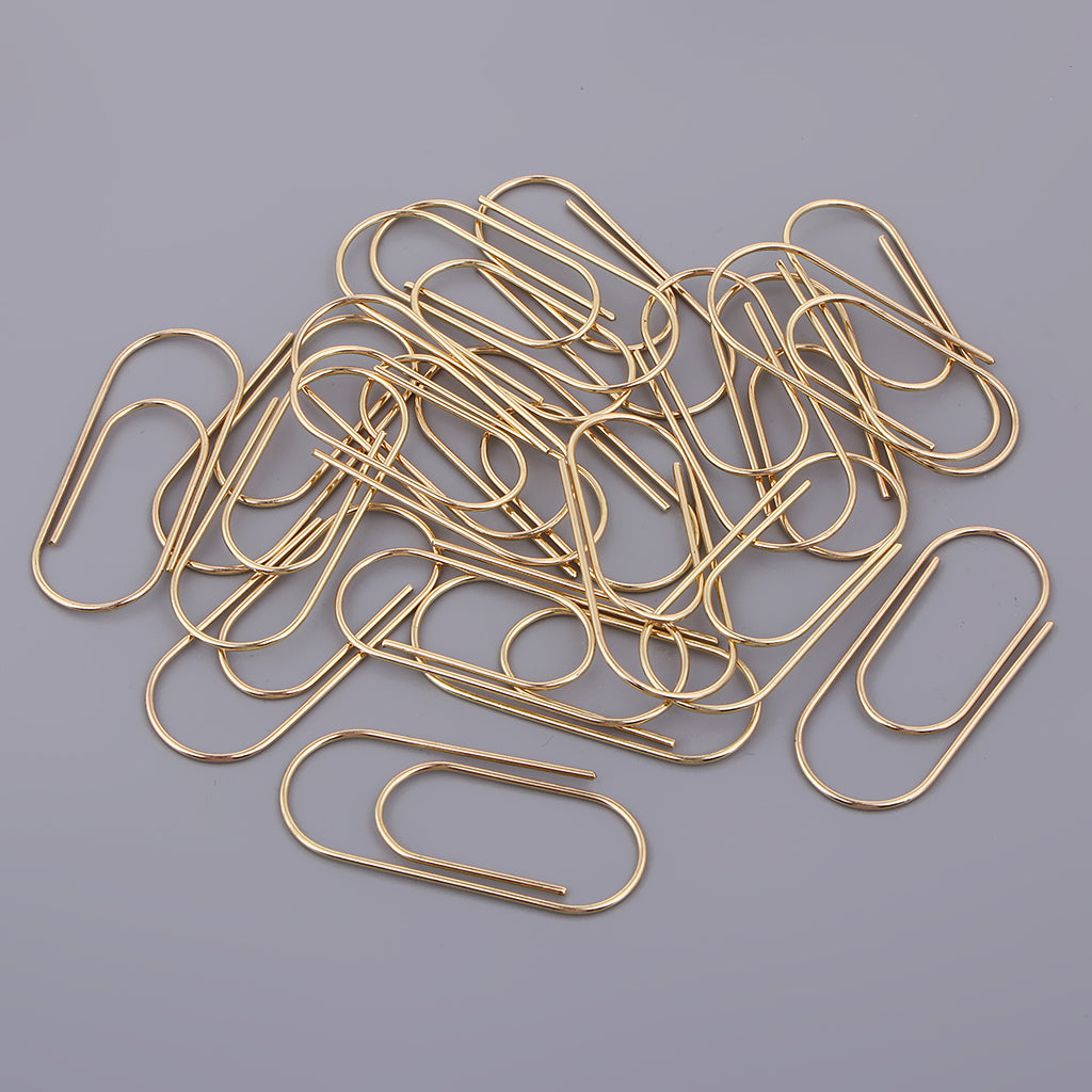 20 Pieces Office Plain Paper Clips 50mm Large Paper Clamp Clip Jumbo Paperclips Metal Silver - Gold for Office School and Personal Use
