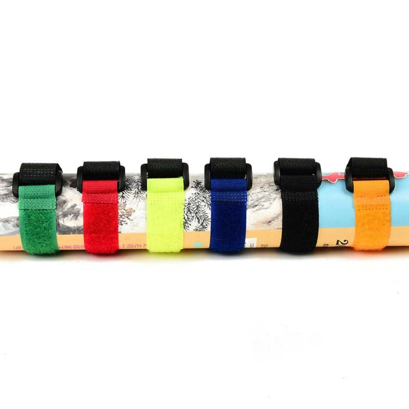 10pcs Reusable Fishing Rod Tie Holder Strap Suspenders Fastener Hook Loop Cable Cord Ties Belt Fishing Tackle Box Accessories