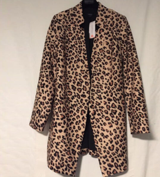 Fashion Women Ladies Mid-length Slim Casual Suit Lady Work Leopard Print Jackets Coats Outerwear