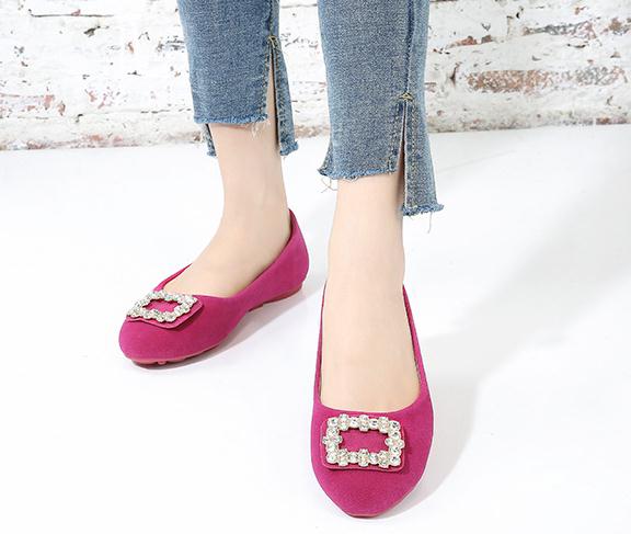 Suede Women&#039;s shoes in Spring and Autumn flat bottom round head water drill