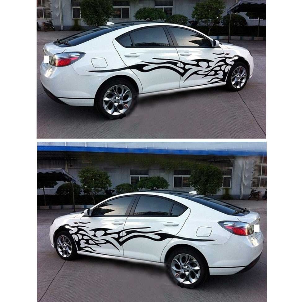 CAR 2PCS-Set Universal Car Stickers Whole Body Fire Flame Decor Vinyl Decals Car Styling Stickers for Truck Auto