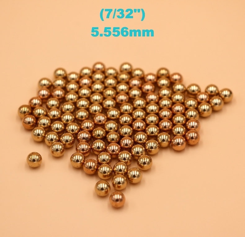 7-32&#039;&#039; ( 5.556mm ) Solid Brass (H62) Bearing Balls For Industrial Pumps, Valves, Electronic Devices, Heating Units and Furniture Rails