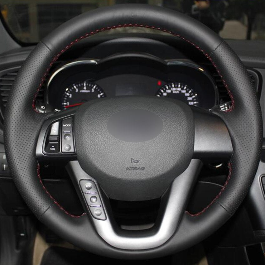 Black Synthetic Leather Car Steering Wheel Cover for Kia K5 2011 2012 2013 Kia Optima