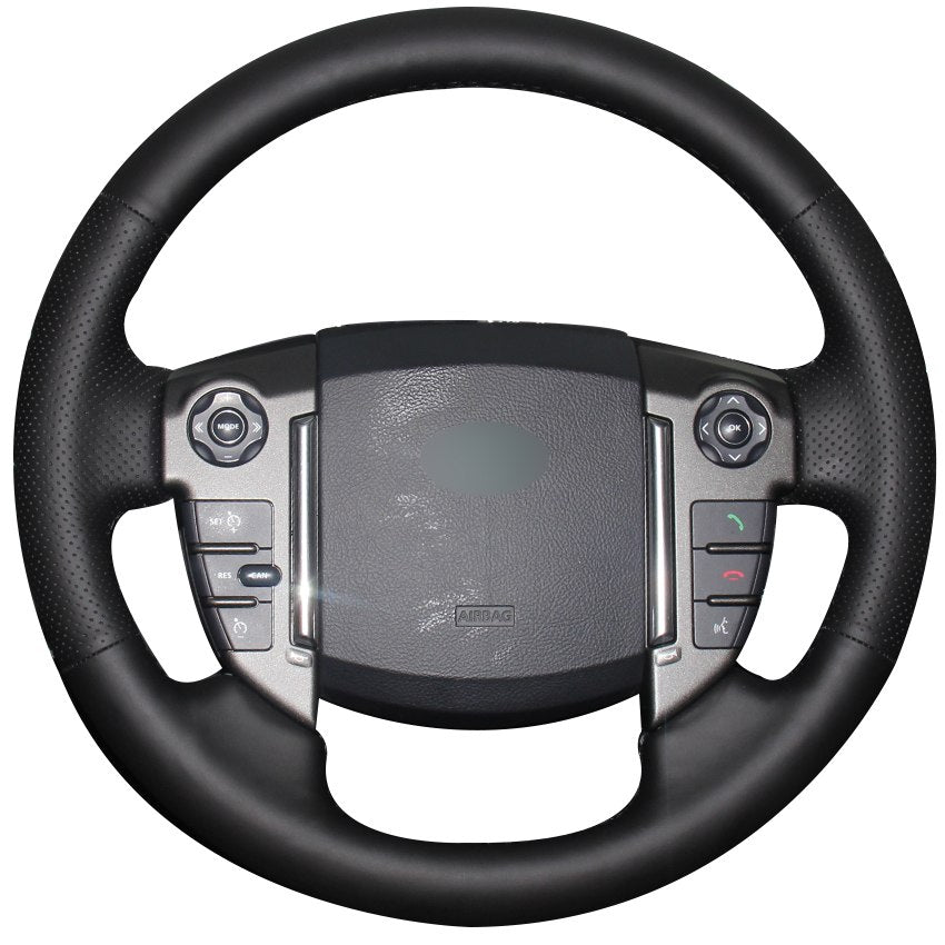 Black Natural Leather Car Steering Wheel Cover for Land Rover Discovery 4 2010-2016
