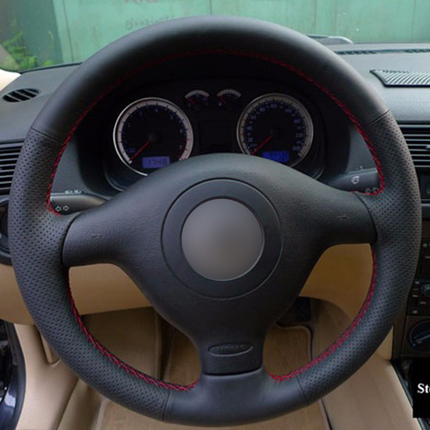Black Synthetic Leather Car Steering Wheel Cover for Volkswagen VW Golf 4 Passat B5 1996-2003 Polo 1999-2002 Seat Leon1999-2004