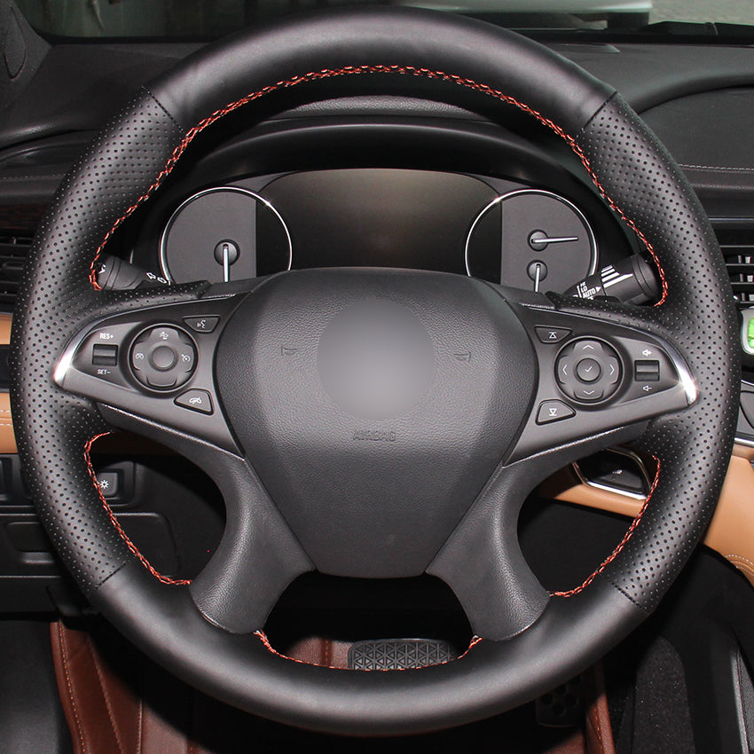 Black Natural Leather Car Steering Wheel Cover for Buick Lacrosse 2016