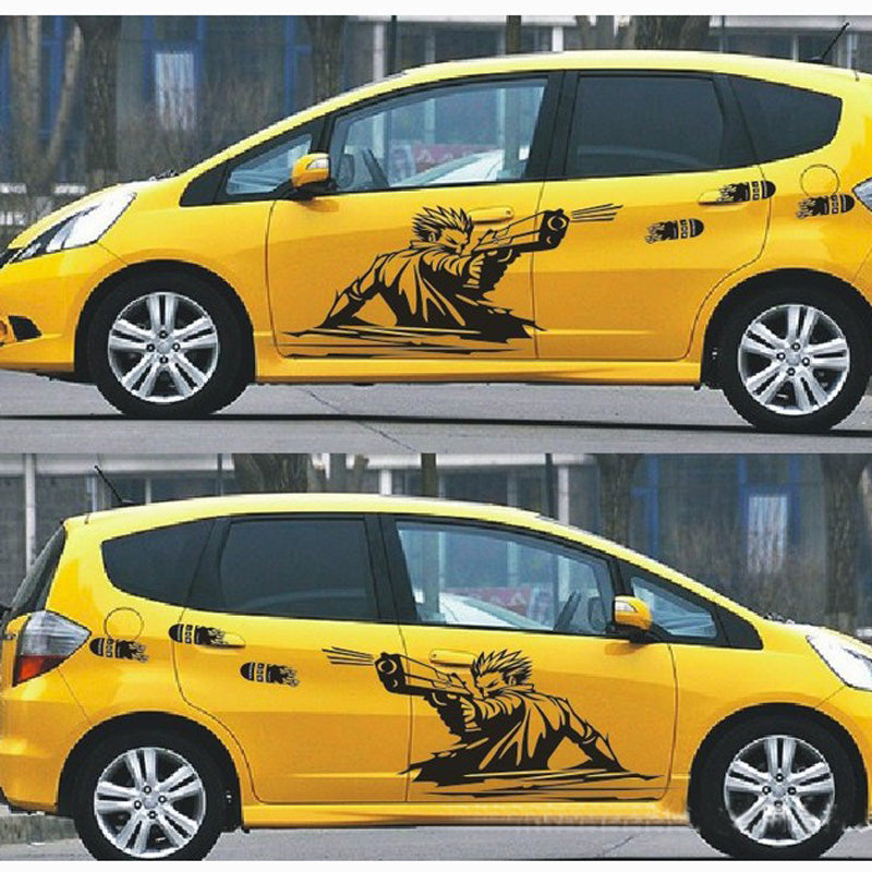 2PCS-Set Car Stickers Body Pull Personalized Modified Decals