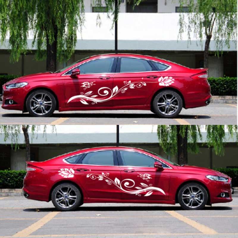 Car Decorative Stickers Butterfly Love Flowers Whole Personalized Body Scratches Cute Decals